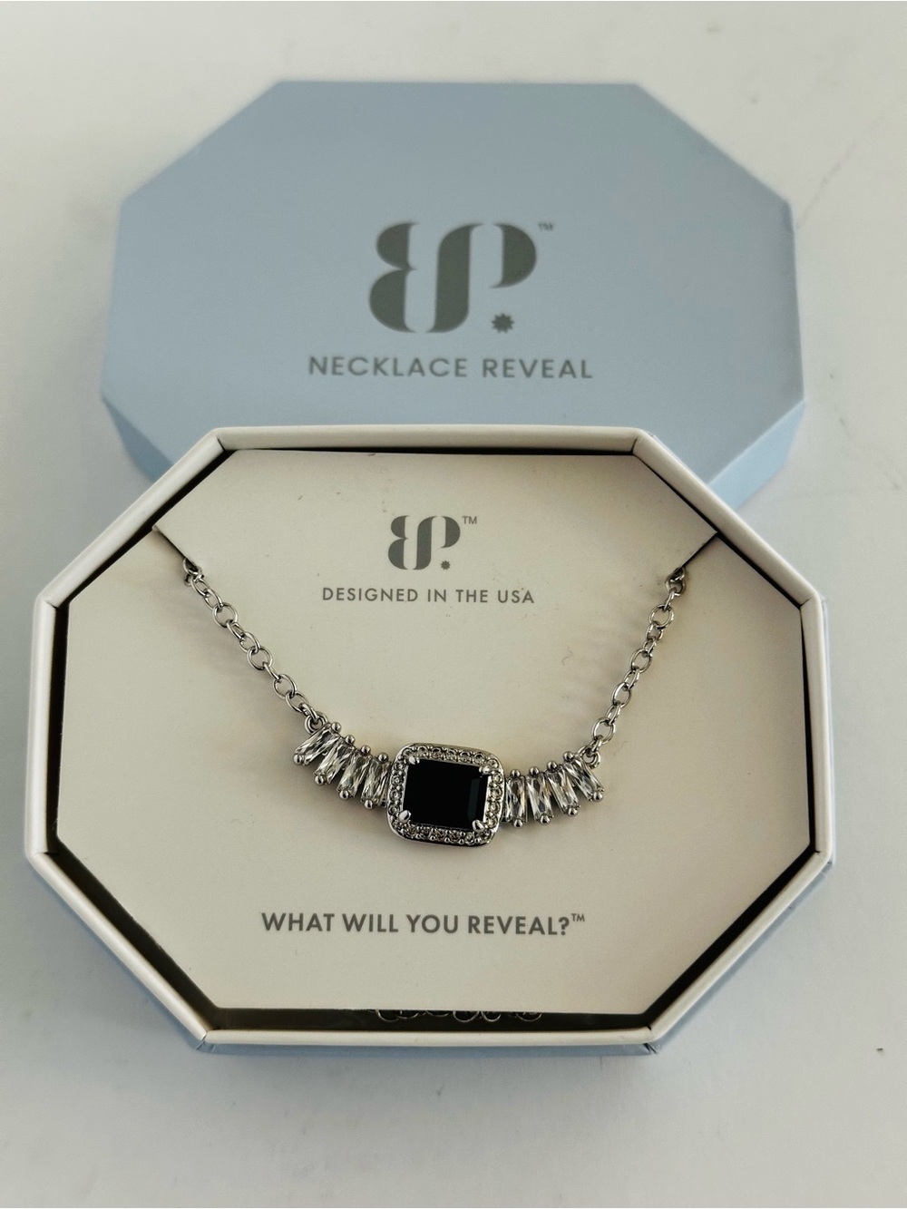 NIB Bomb Party “Pale Dreams on the Horizon” necklace 18”+ 2.5” extender Original